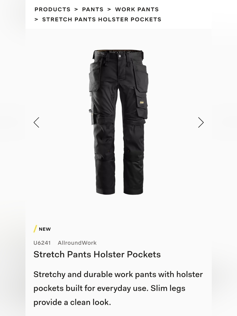 Snickers AllroundWork Stretch Holster Pants - Black